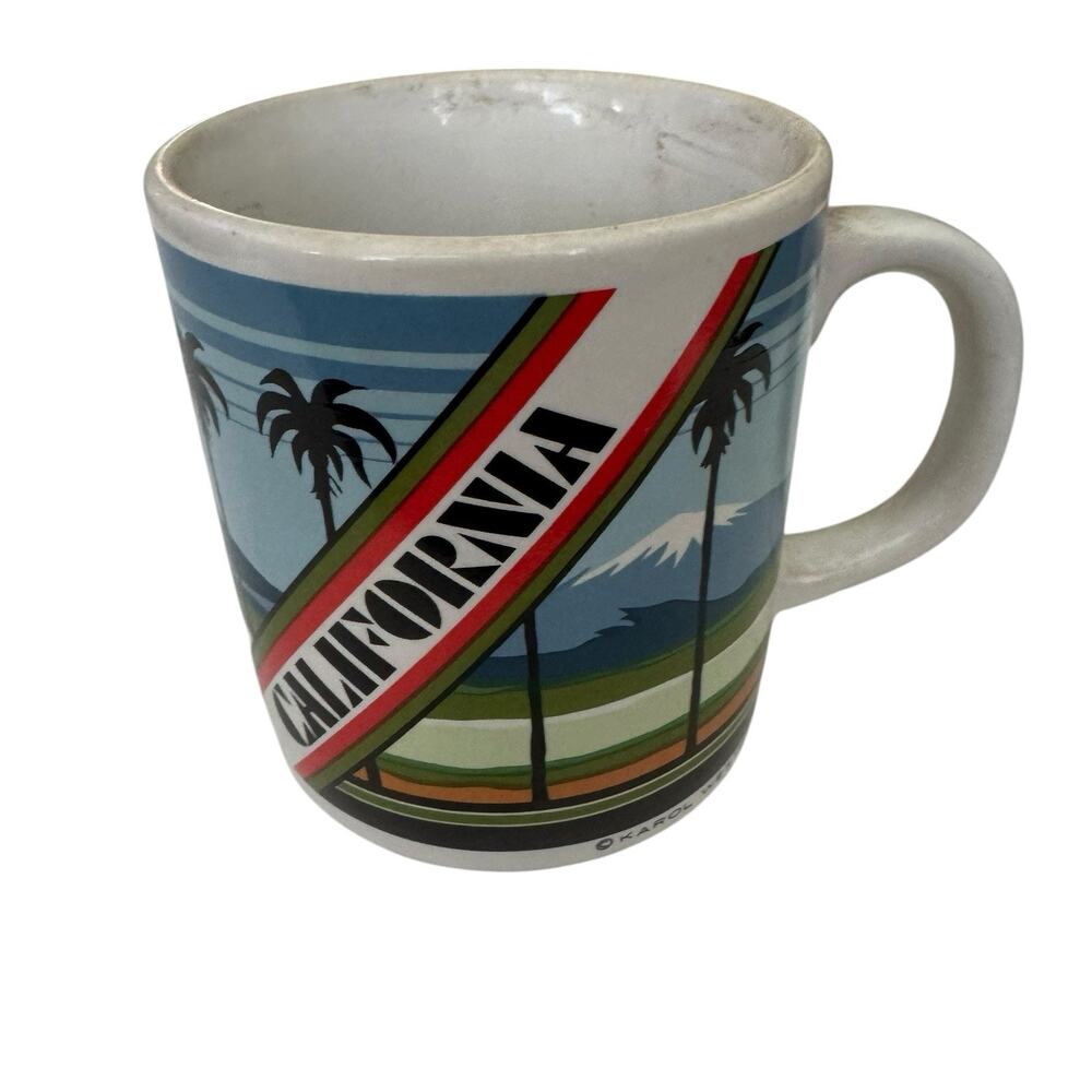 Vintage Karol Western California Ceramic Coffee Mug Early 80's Palm Springs